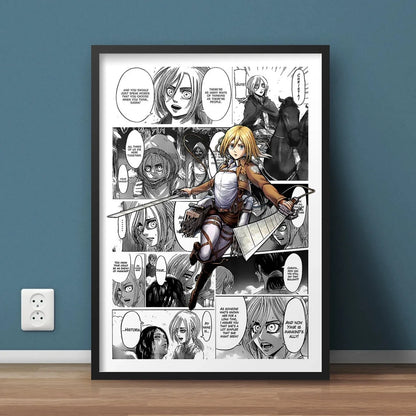 Black and White Attack on Titan Manga Poster