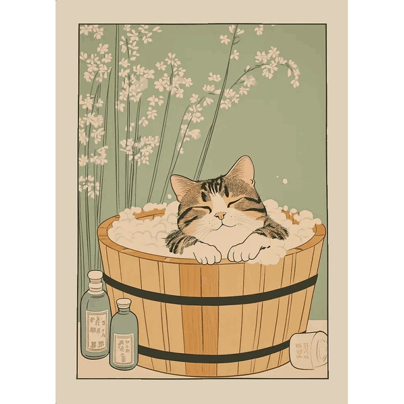 Animals Art Poster in Bathtub Bathroom Decoration
