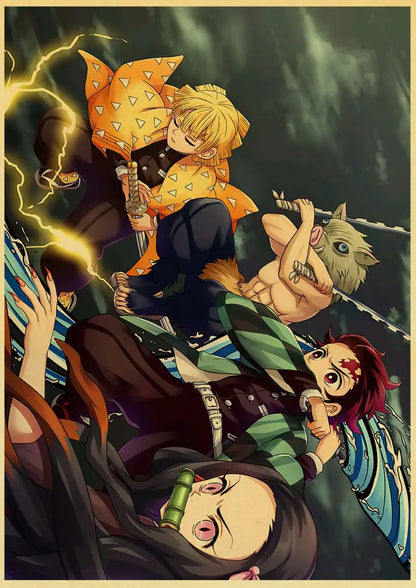 Demon Slayer Retro Posters