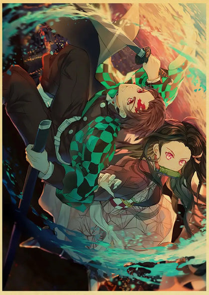 Demon Slayer Retro Posters