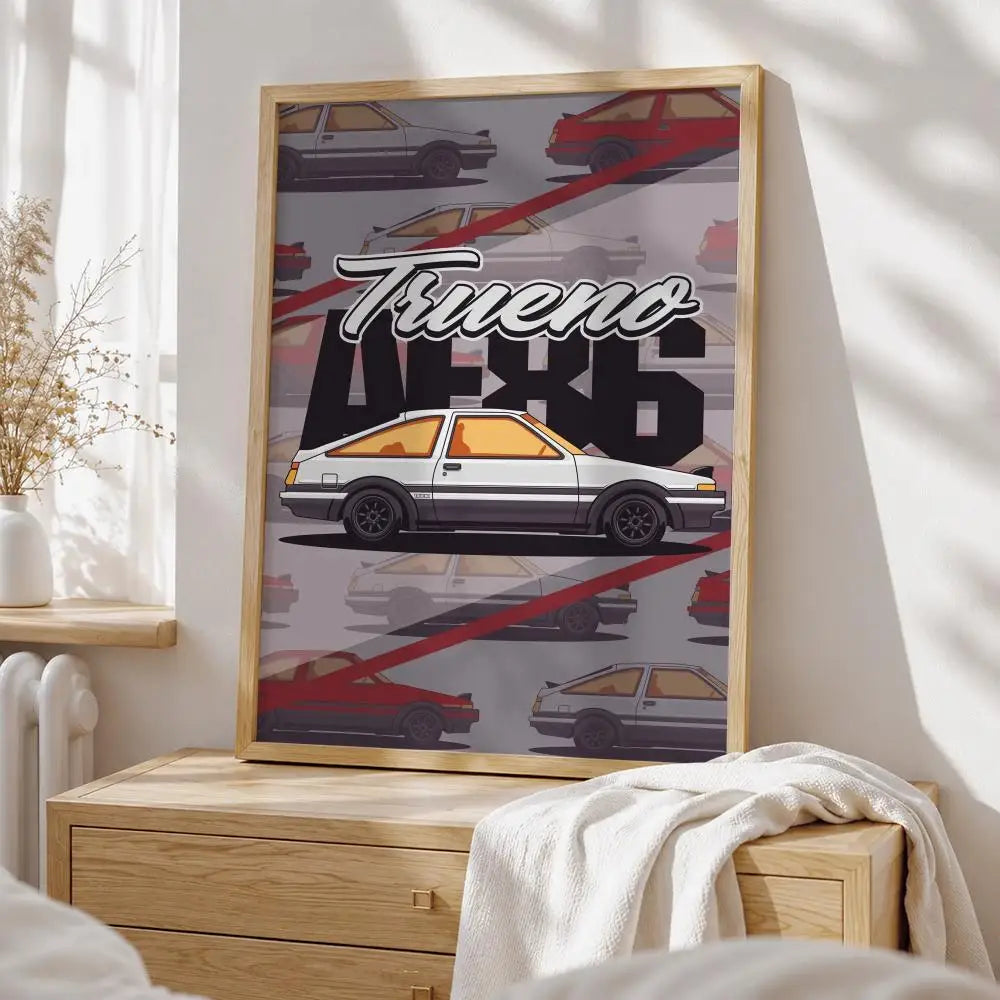 Retro AE86 Racing Posters