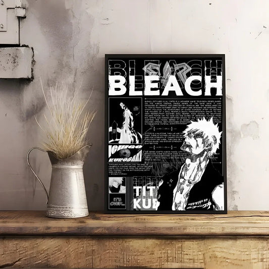 Black and White Bleach Anime Poster