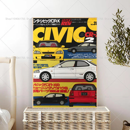 Japan Auto Magazine Cover Posters