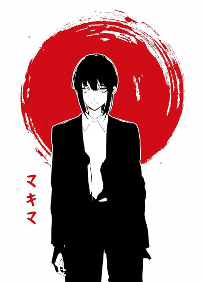 Makima Chainsaw Man Retro Canvas Poster