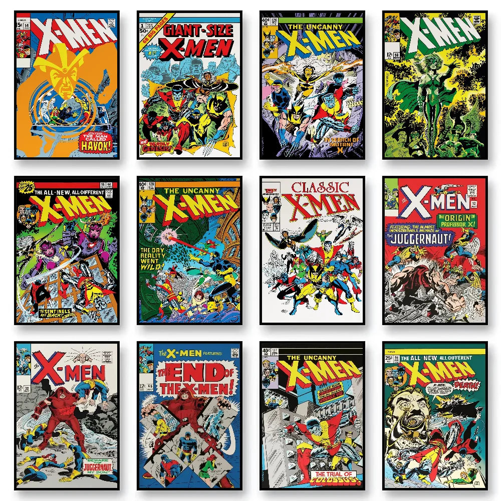 X-MEN Retro Comic Posters - Marvel Wall Art