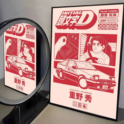 Initial D AE86 Canvas Posters