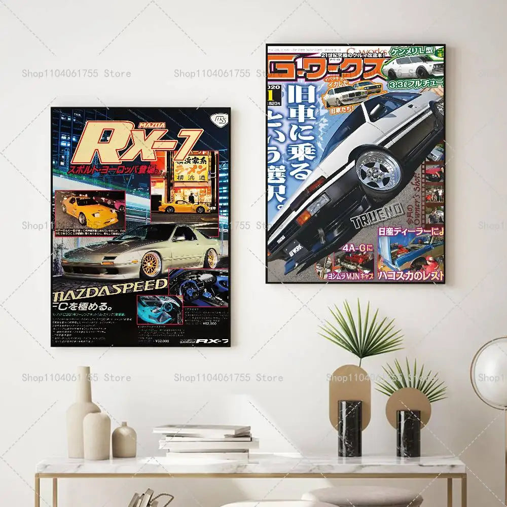 Vintage Japanese Racing Car Posters