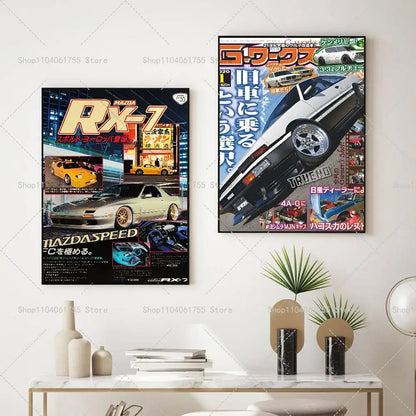 Vintage Japanese Racing Car Posters