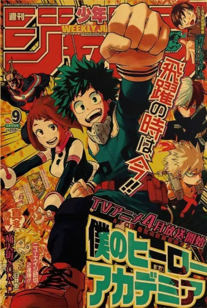 My Hero Academia Anime Retro Posters Room Decor