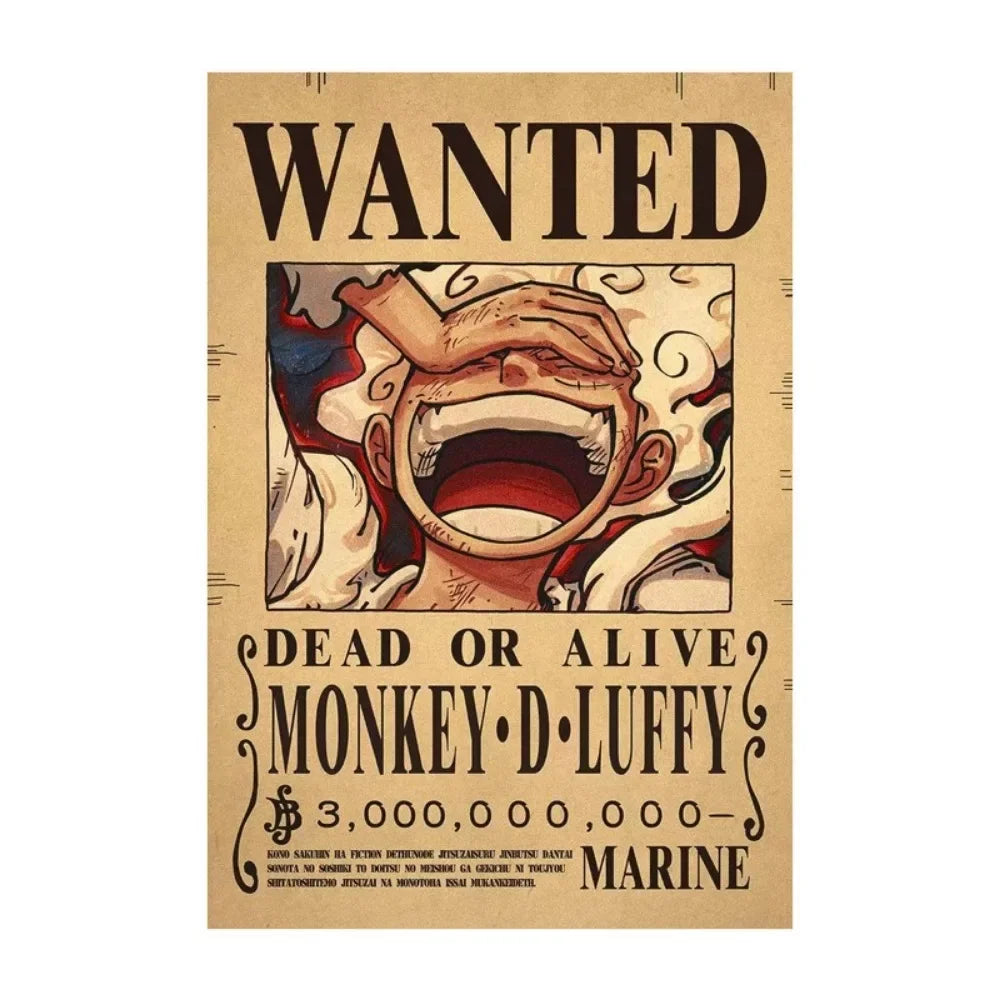One Piece Anime Bounty Wanted Posters Room Decor