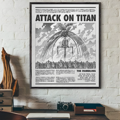 Black and White Attack on Titan Poster