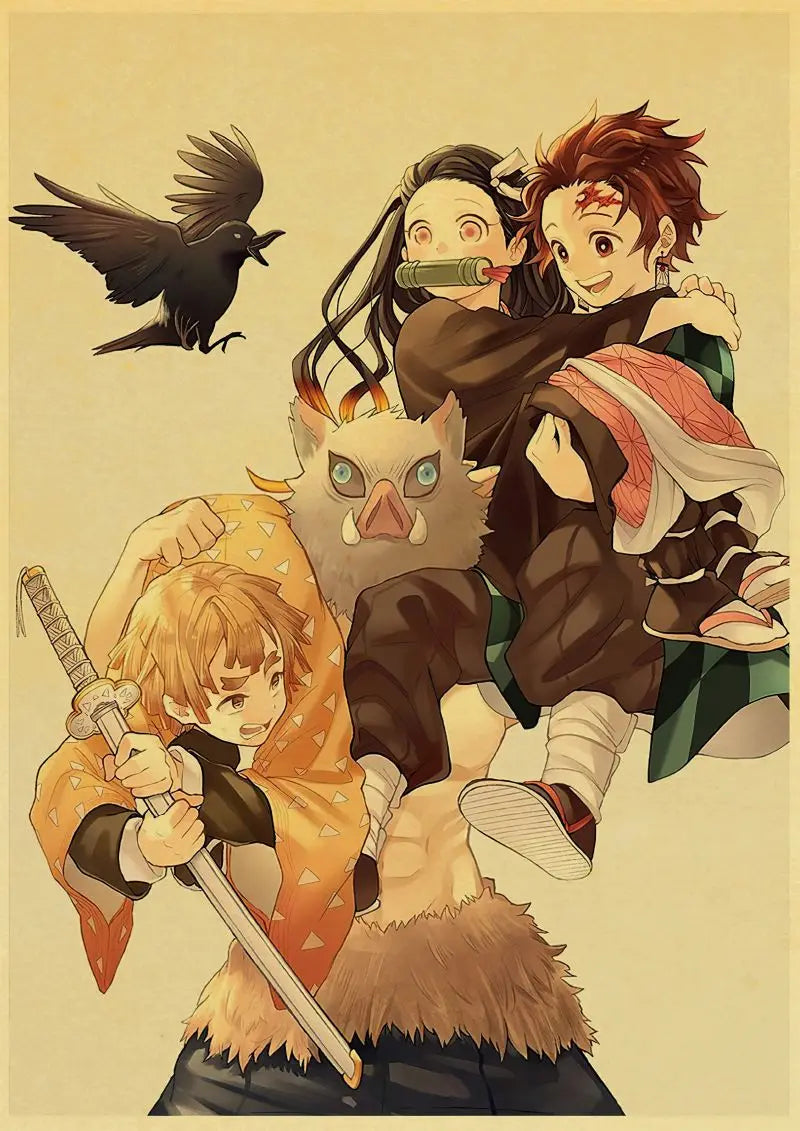 Demon Slayer Retro Posters