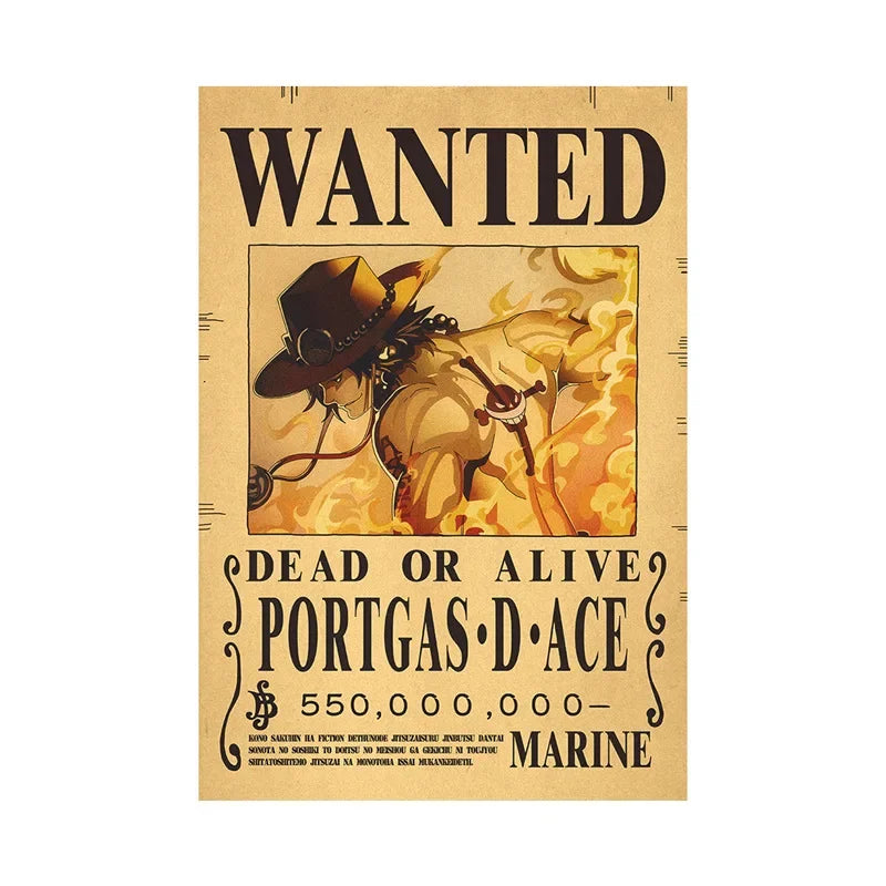 One Piece Anime Bounty Wanted Posters Room Decor