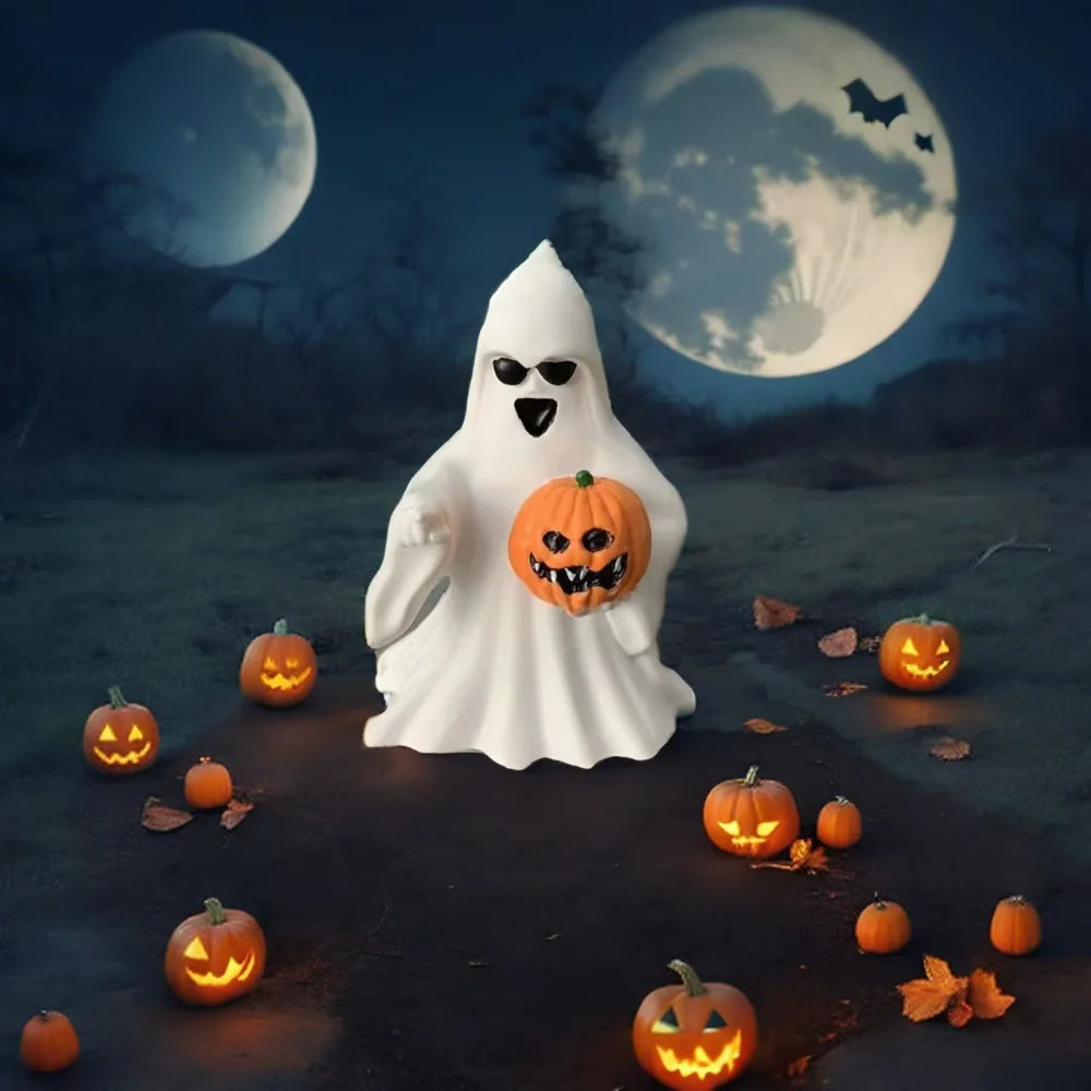 Resin Ghost Figurines – Spooky Halloween Desk & Shelf Décor