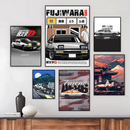 80s Initial D AE86 Posters