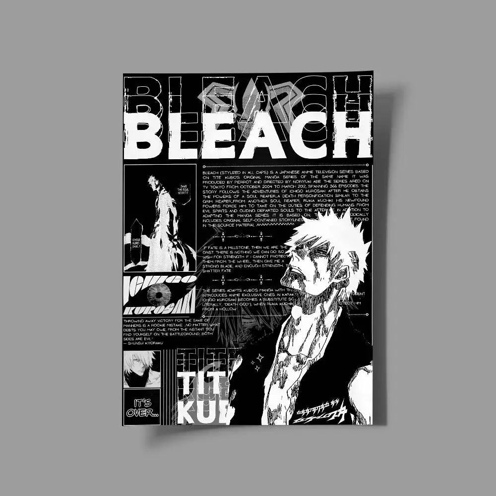 Bleach Anime Wall Sticker Waterproof Paper Art Print