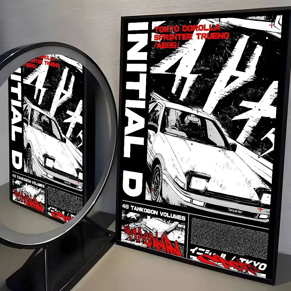 Initial D AE86 Canvas Posters