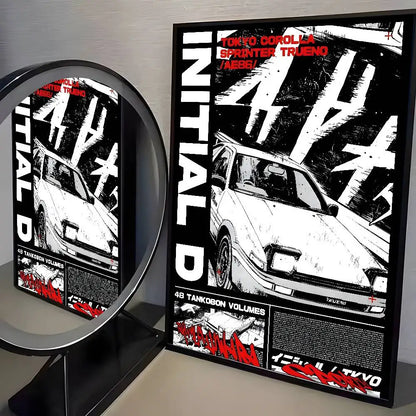 Initial D AE86 Canvas Posters