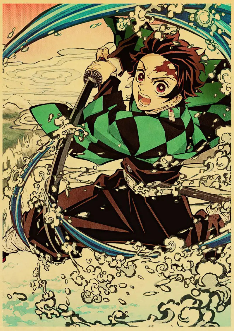 Demon Slayer Retro Posters