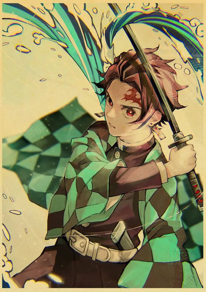 Demon Slayer Retro Posters