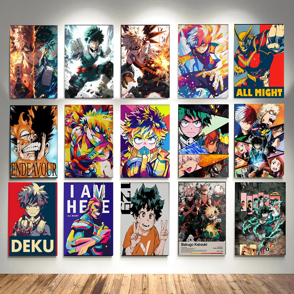 My Hero Academia Retro Posters - Anime Room Decor