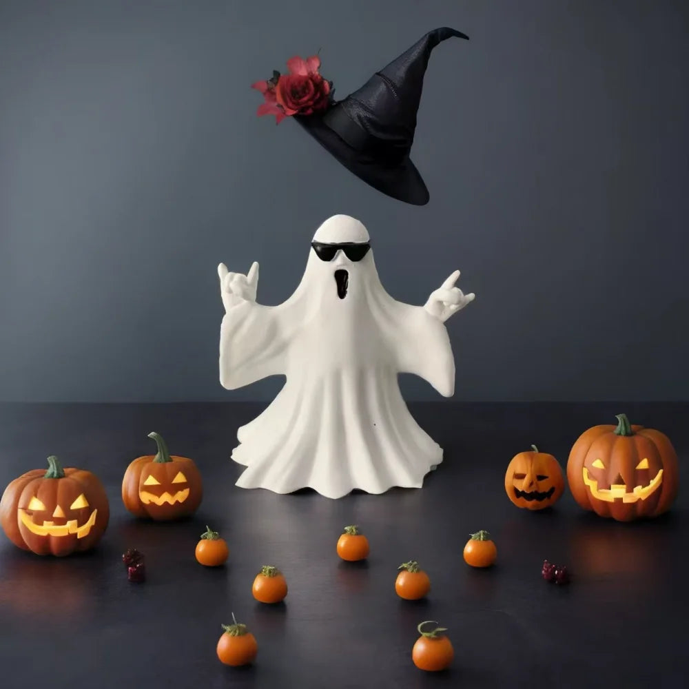 Resin Ghost Figurines – Spooky Halloween Desk & Shelf Décor
