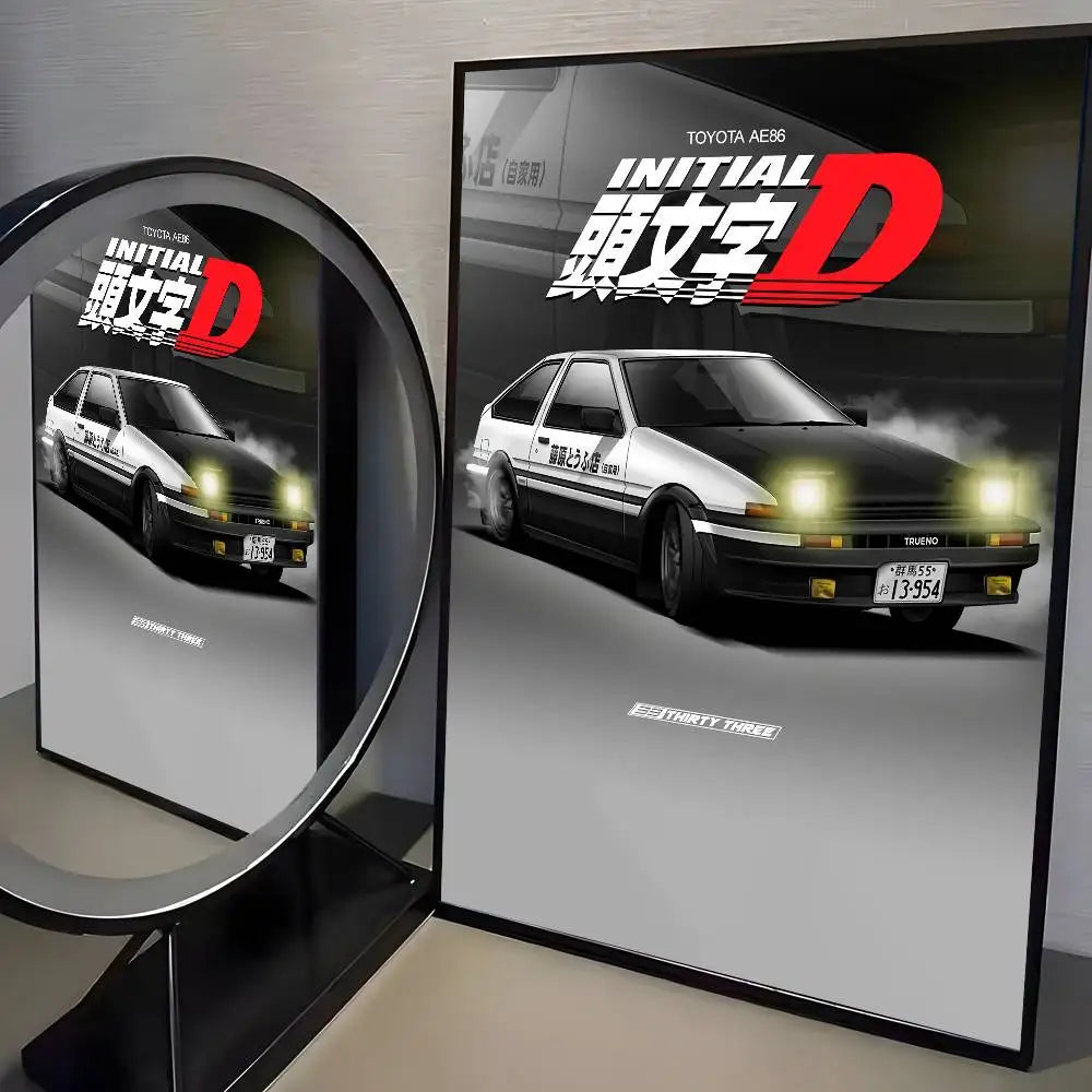 80s Initial D AE86 Posters