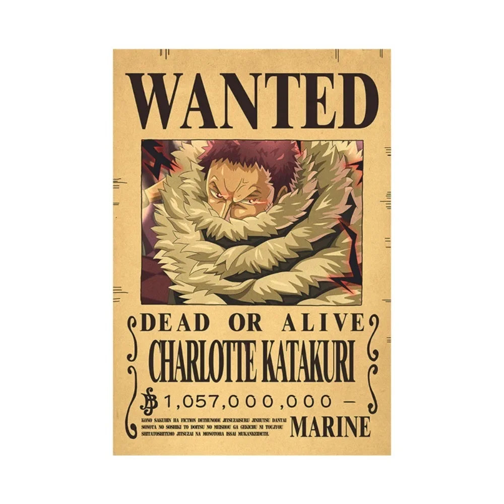 One Piece Anime Bounty Wanted Posters Room Decor