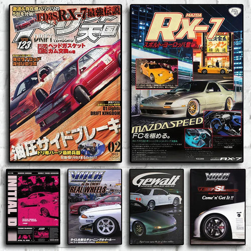 80s Retro GTR Cover Posters