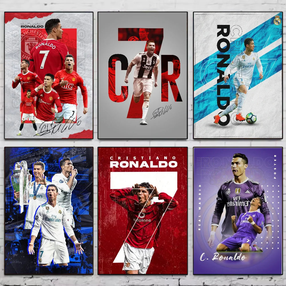Portugal Football Star CR7 Poster Stickers Art Wall