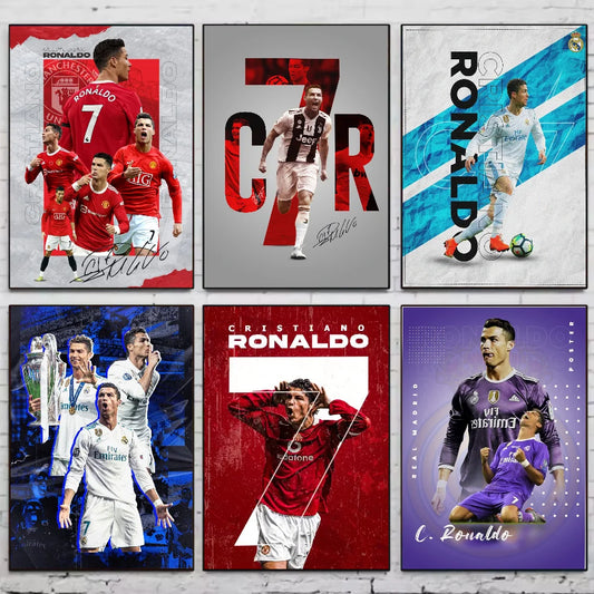 Portugal Football Star CR7 Poster Stickers Art Wall