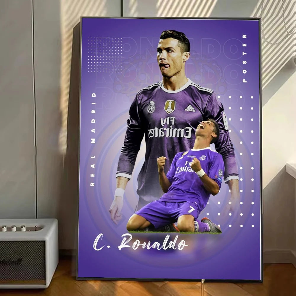 Portugal Football Star CR7 Poster Stickers Art Wall