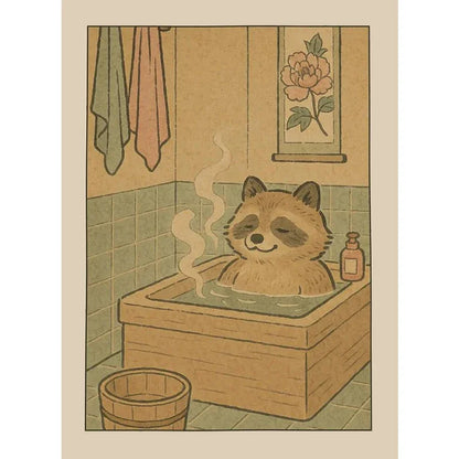 Animals Art Poster in Bathtub Bathroom Decoration
