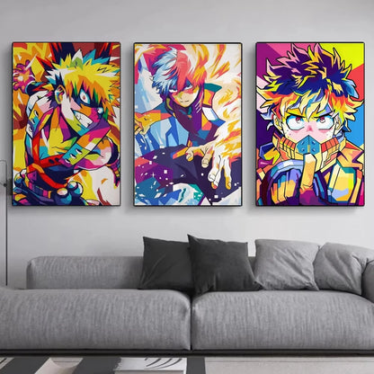 My Hero Academia Anime Retro Posters Room Decor