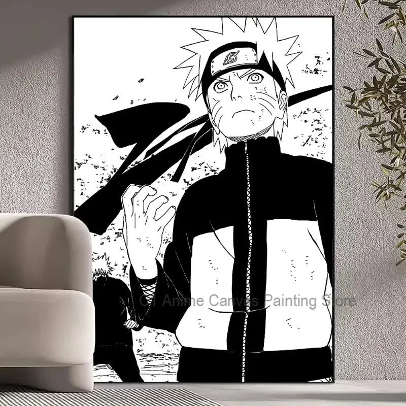Black and White Naruto Canvas Posters
