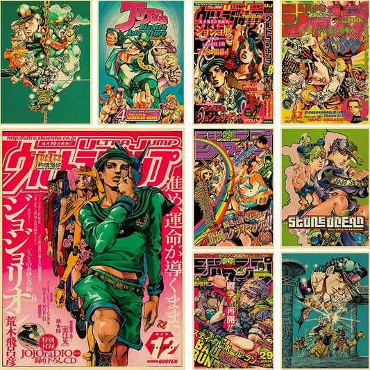 JoJos Bizarre Adventure Retro Anime Poster