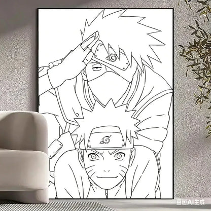 Black and White Naruto Manga Poster