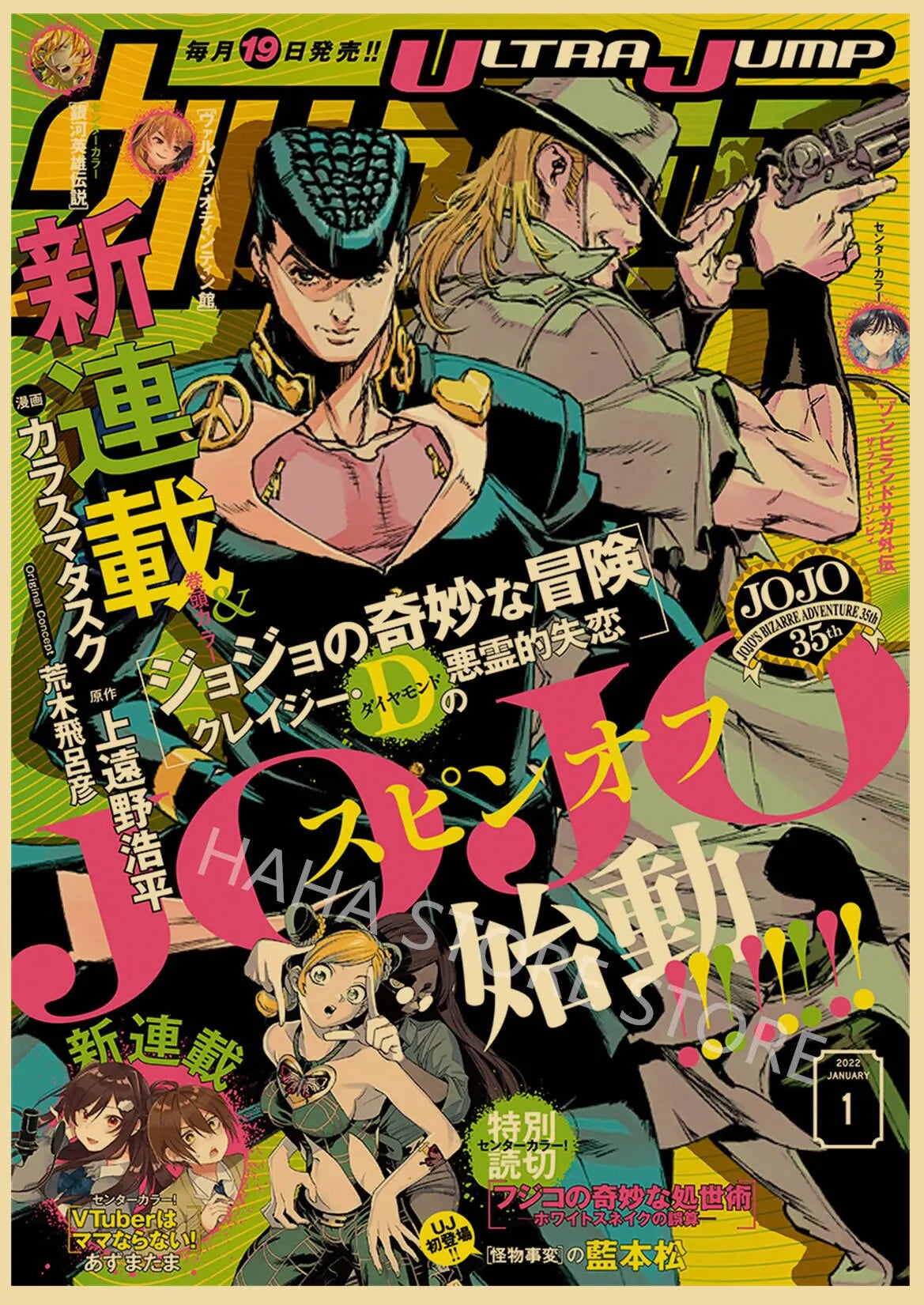 JoJos Bizarre Adventure Retro Anime Poster