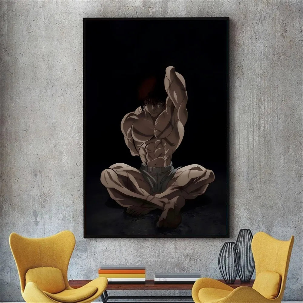 Vintage Anime Baki Hanma Poster – Self-Adhesive Sticker