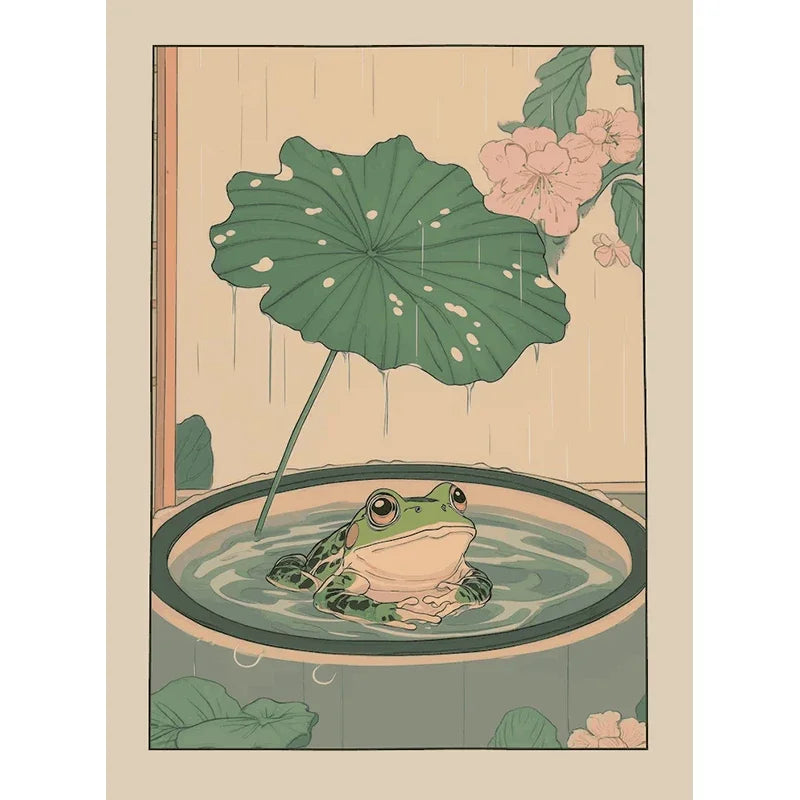 Animals Art Poster in Bathtub Bathroom Decoration