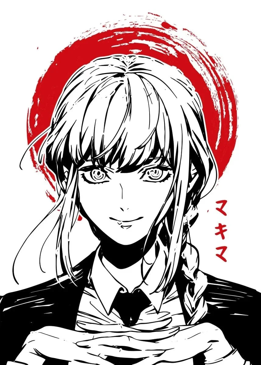 Makima Chainsaw Man Retro Canvas Poster