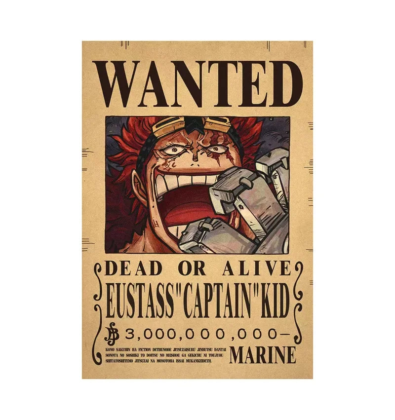 One Piece Anime Bounty Wanted Posters Room Decor