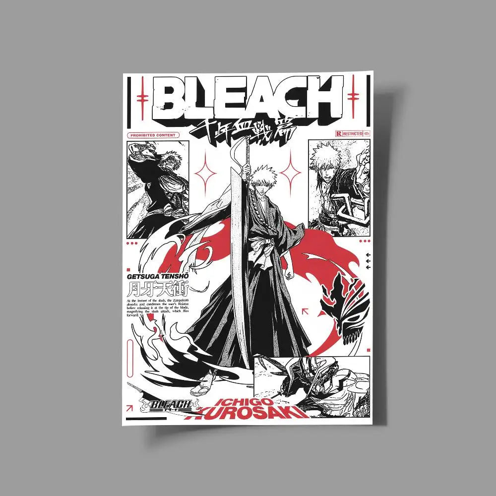 Bleach Anime Wall Sticker Waterproof Paper Art Print