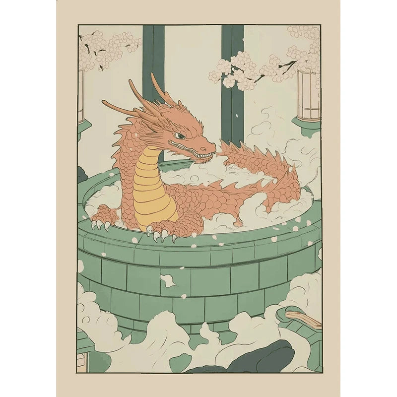 Animals Art Poster in Bathtub Bathroom Decoration