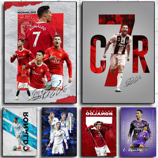 Portugal Football Star CR7 Poster Stickers Art Wall