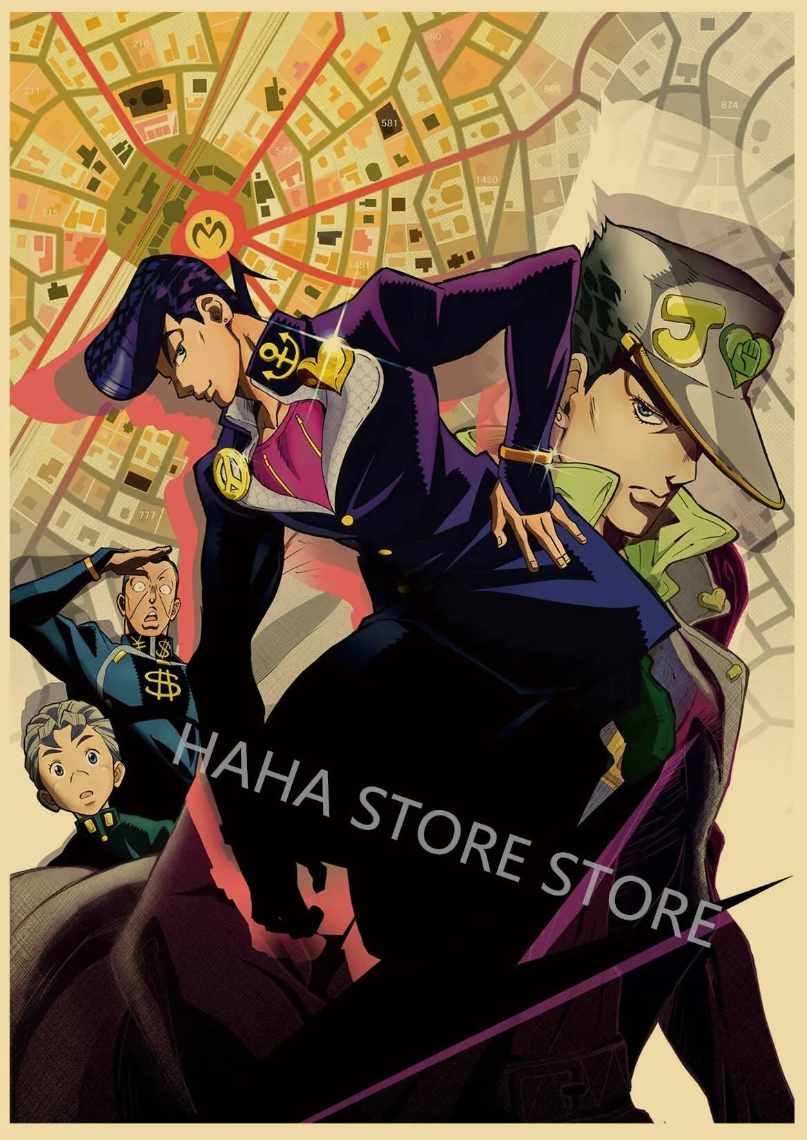 JoJos Bizarre Adventure Retro Anime Poster