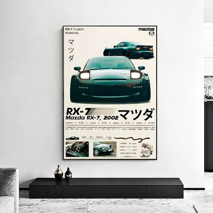 Vintage Japanese Racing Magazine Posters