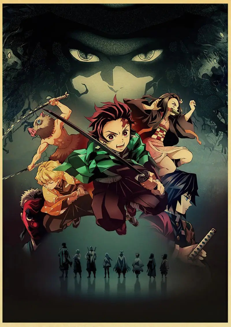 Demon Slayer Retro Posters
