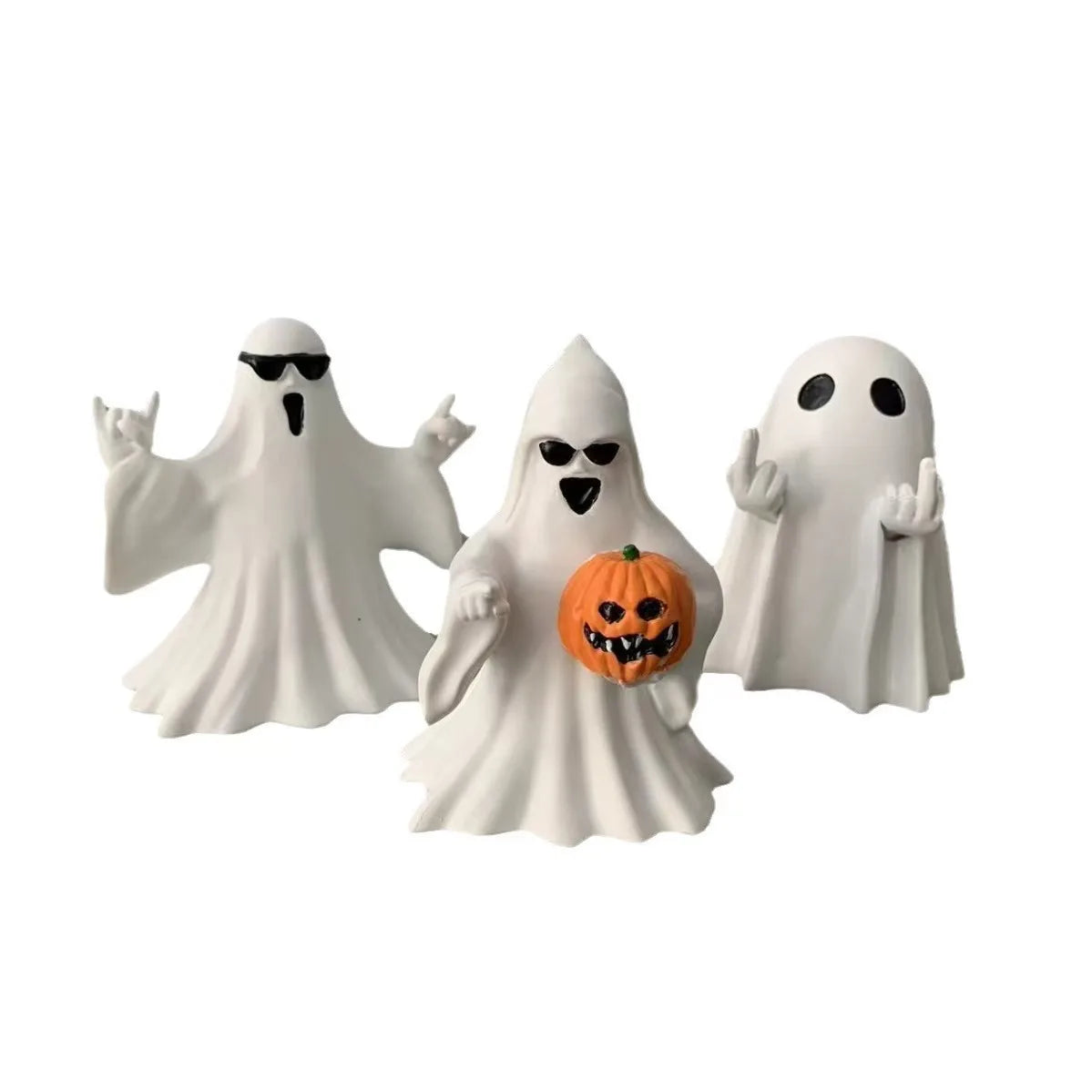 Resin Ghost Figurines – Spooky Halloween Desk & Shelf Décor