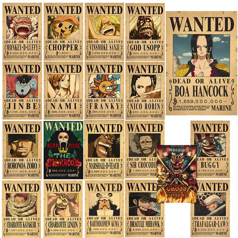 One Piece Wanted Posters 56PCS
